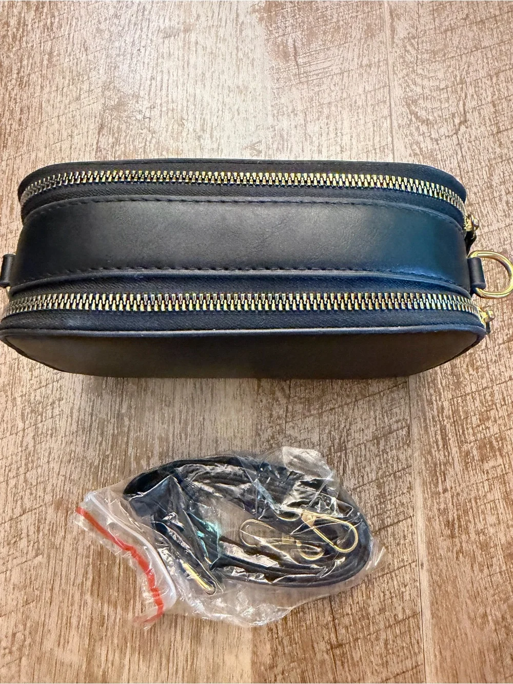 Tory Burch Black Logo Crossbody Phone Pouch with Detachable Strap